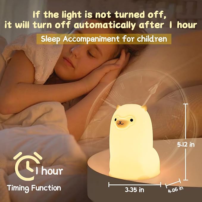 Tremdwoto Alpaca Night Light for Kids，7 Color Baby Nightlight - Image 4