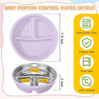 Nuogo 4 Pcs Stainless Steel Baby Suction Plates - Image 3