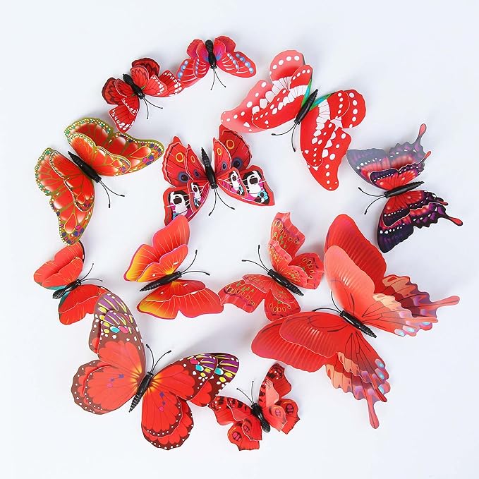 Butterfly Wall Decor 24/48 PCS, 3D Butterflies Stickers by Opseam