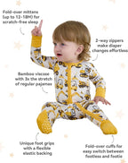 Bamboo Viscose Baby Convertible Footie Pajama, Zipper Pajamas - Image 3
