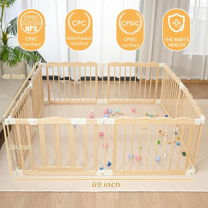 Baby Playpen Natural Wood Playpen - Image 2
