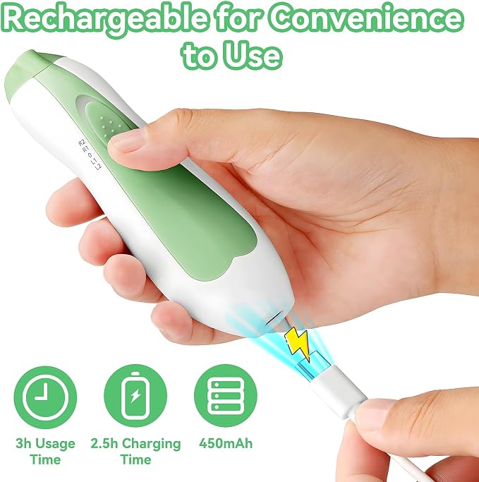 Baby Nail Trimmer Electric, 6 in 1 Rechargeable Baby Nail Clippers Manicure Set - Image 2