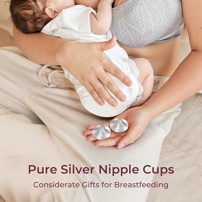 Momcozy 999 Silver Nursing Cups Original Perforated Breathable Design, - Image 4