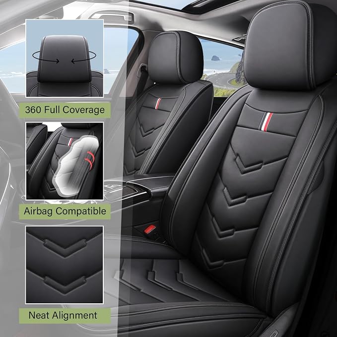 Leather Car Seat Covers Fit for LR Range Rover Evoque 2019-2025, 5 Seater - Image 2