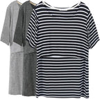 Smallshow Women's Maternity Nursing Tops Short Sleeve Breastfeeding Clothes by Smallshow