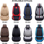 OASIS AUTO Car Seat Covers Premium Waterproof Faux Leather Cushion Universal - Image 9