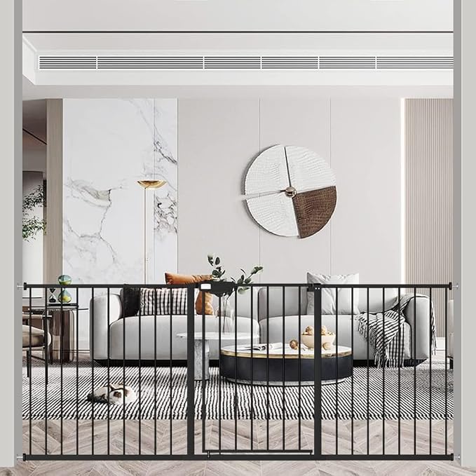 WAOWAO Triple Lock Baby Gate Extra Wide 72.04-76.77" Pressure Mounted Walk by WAOWAOBABYSAFETYPRODUCTS