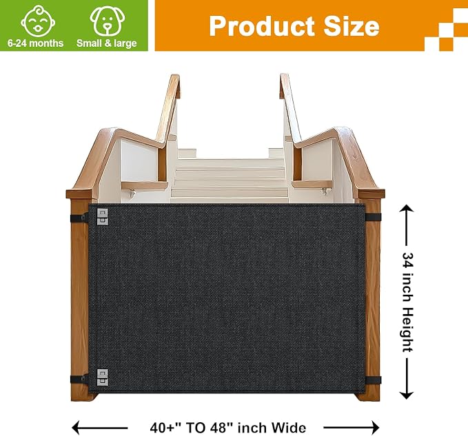 Baby Fabric Gate for Stairs Banisters - Image 4