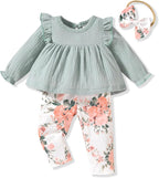HINTINA Infant Baby Girl Long Sleeve Fall Winter Outfits by HINTINA