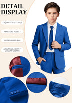 Boys Formal Suit Set 4 Pieces Kids Tuxedo Ring Bearer Outfit - Image 3