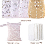 HappyFlute 9 Sets Newborn Baby Cloth Pocket Diapers One Size Adjustable Reusable - Image 2