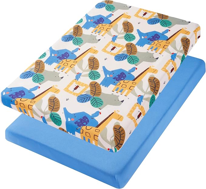 TILLYOU Mini Crib Sheets Fitted 2 Pack, Pack and Play Sheets - Image 7