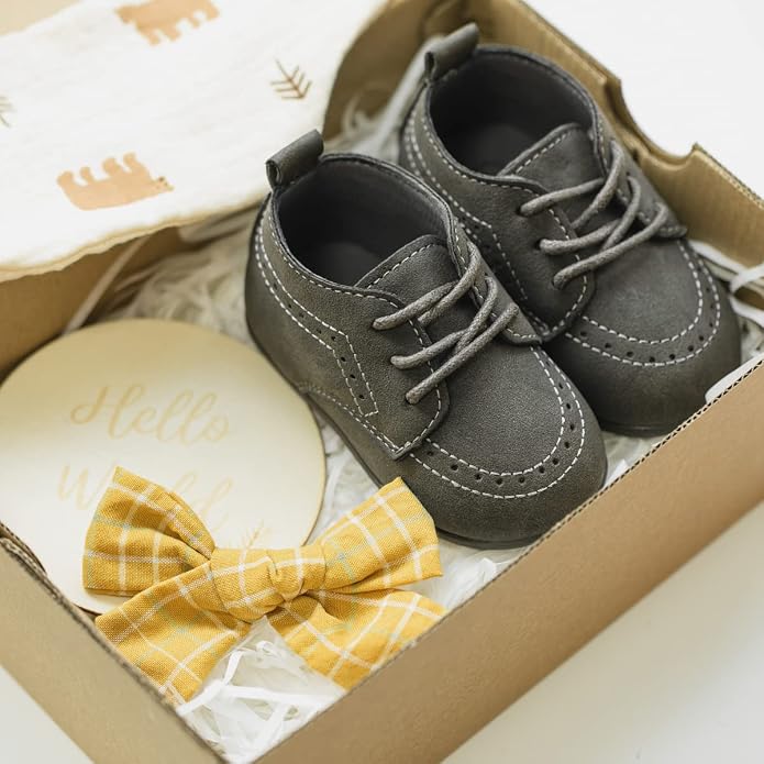 ohsofy Infant Baby Boy Oxford Shoes PU Leather Loafers Rubber and Soft Sole - Image 5