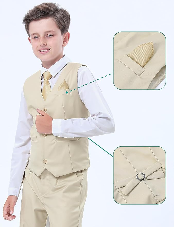 A&J DESIGN Boys 7-Piece Formal Suit Ring Bearer Outfit - Image 4