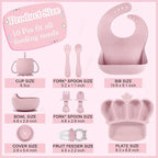 Silicone Baby Feeding Set 10 Pcs Baby Led Weaning Supplies Suction Bowl Divided - Image 2