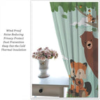 Forest Animals Curtains Colorful Forest Cartoon Cute Fox Bear Giraffe - Image 5
