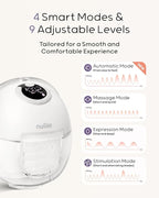 Nuliie Hands-Free Breast Pump, Wearable Breastfeeding Pump 4 Modes 9 Levels - Image 5