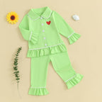 MAINESAKA Baby Boy Girl Pajamas Christmas Red Plaid Print Long Sleeve Lapel - Image 2