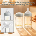 Breast Milk Storage Bottles 180ml 6oz BPA-Free Leak-Proof Baby Bottle - Image 3