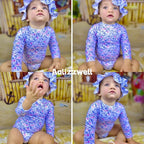 Aalizzwell Baby Girls Long Sleeve One Piece Swimsuit - Image 3
