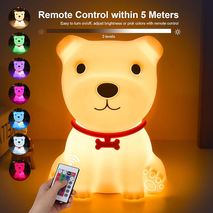Tremdwoto Dog Night Light for Kids, Cute Colorful Night Light - Image 2