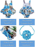 Baby Girl's Floral Print Ruffles Romper Summer Clothes - Image 4