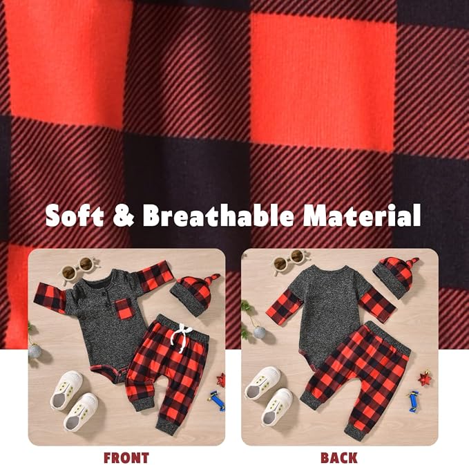 Aalizzwell Newborn Infant Baby Boys Fall Winter Outfit - Image 5
