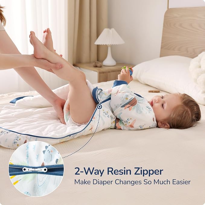 Baby Sleep Sack 3-6 Months, Cotton Detachable Long Sleeve Sleep Sack, 2.5 Tog - Image 4