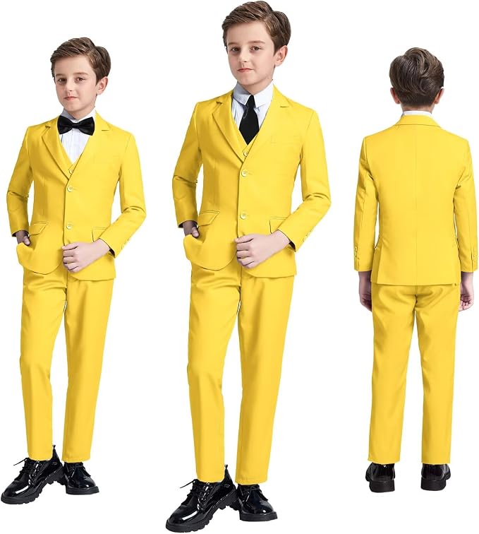JPF Boy's Formal Suit Set Slim Fit Kids Tuxedo Suits - Image 6