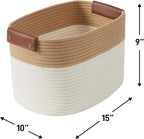 3 Pack Cotton Rope Storage Basket Woven Shelf Storage Bin - Image 4