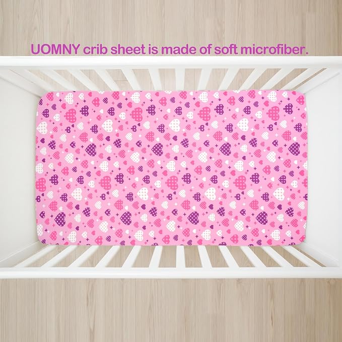 UOMNY Crib Sheet Heart Fitted Crib Sheets Baby Sheet - Image 5