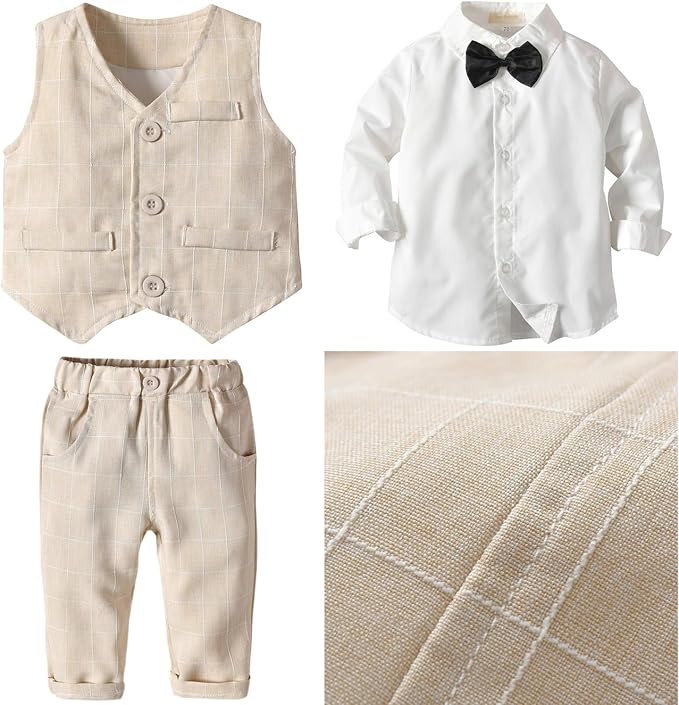 ARTMINE Toddler Boy Clothes Suit Gentleman Wedding Outfits, Formal Dress - Image 5