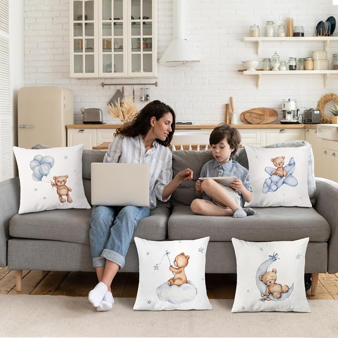 SPBL&L Baby Bear Pillow Covers 18x18, Woodland Animals Nursery Decor - Image 3