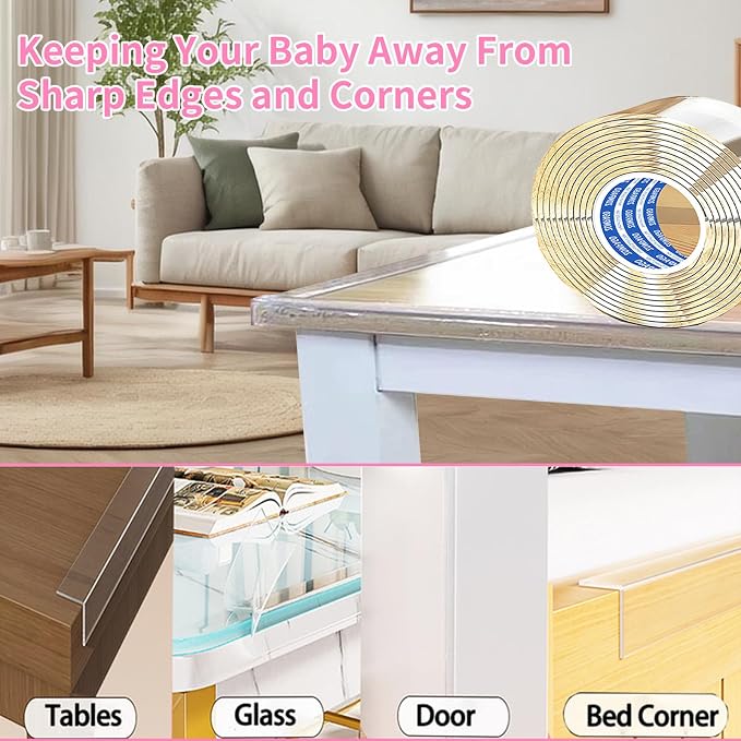Clear Soft Corner Protectors for Furniture Strip, 2in x 13FT, Sharp Edge & - Image 6