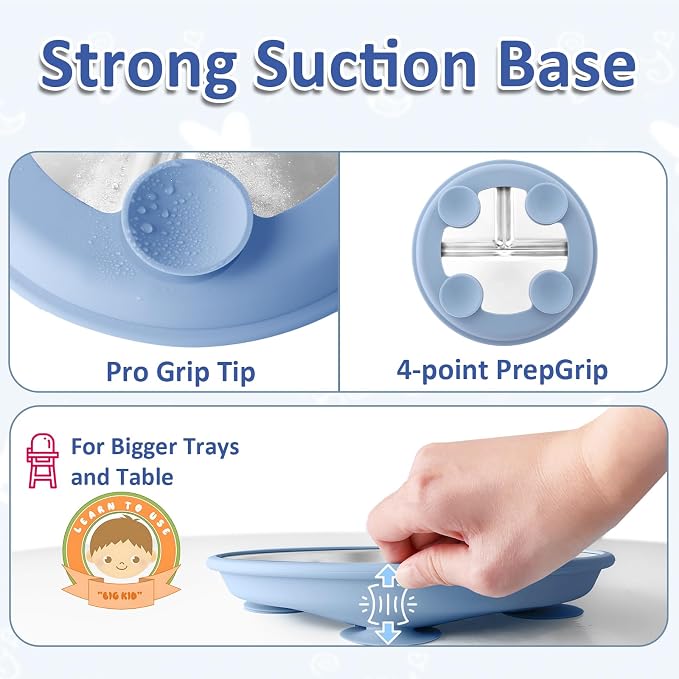 Stainless Steel Suction Plates for Toddlers, Non Toxic Non Slip Portion Control - Image 6