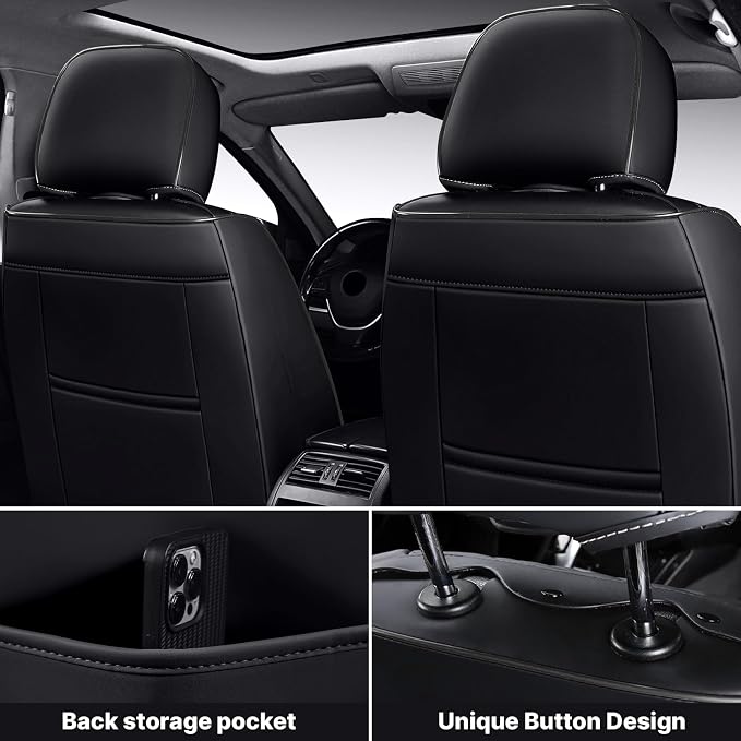 Car Seat Cover Full Set, Waterproof Leather Seat Cover, Front and Rear Auto - Image 3