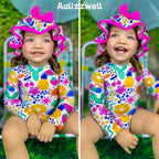 Aalizzwell Baby Girls Long Sleeve One Piece Swimsuit - Image 3