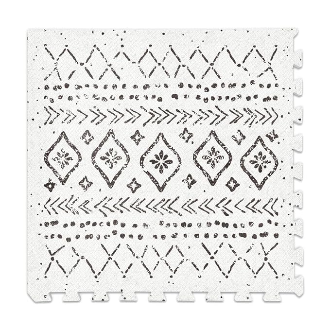 Baby Play Mat for Floor – 4x6ft Boho | Soft Non Toxic Premium EVA Foam Tiles by LillefolkKids