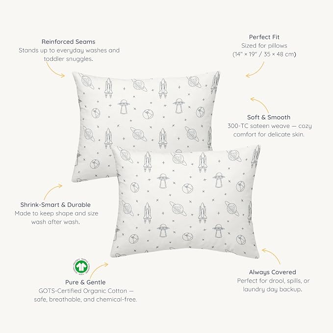 Makemake Organics Organic Toddler Pillowcase GOTS Certified Organic Cotton - Image 3