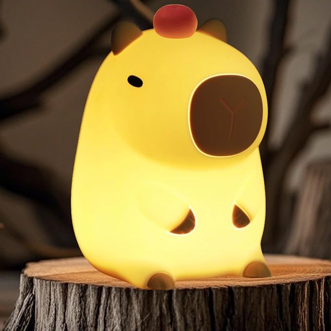 Capybara Night Light, Cute Tangerine LED Squishy Novelty Animal Night Lamp - Image 9