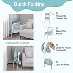 BABY JOY Baby Bathtub with Changing Table, Foldable Infant Diaper Changing - Image 5