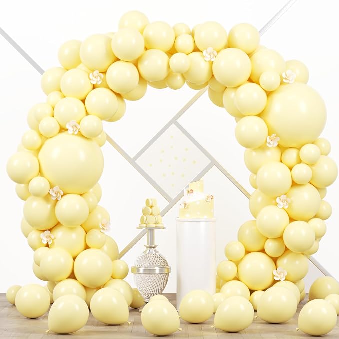 90pack Pastel Yellow Balloons Different Size 18/12/10/5 Inch Pastel Yellow by Voircoloria