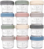 WeeSprout Glass Baby Food Storage Jars w/Lids Snack, Reusable Small Containers by WeeSprout