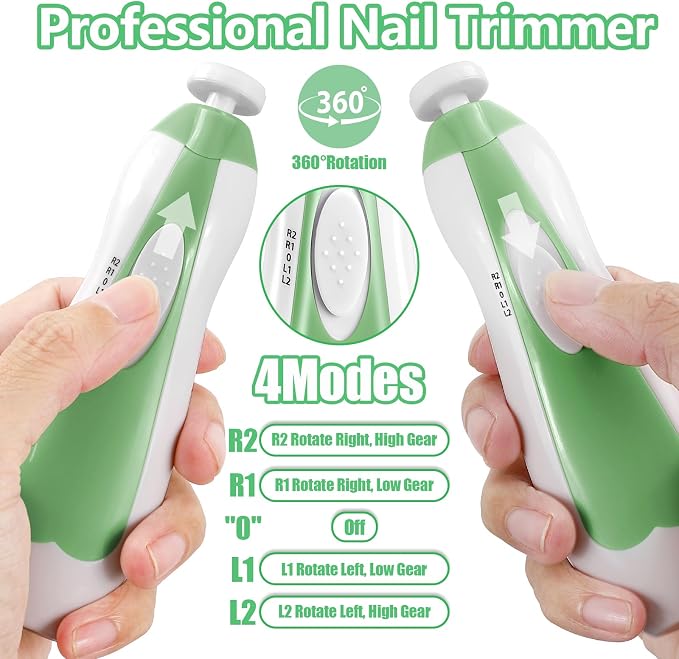 Baby Nail Trimmer Electric, 6 in 1 Baby Nail File Clippers Infant Grooming Kit - Image 3