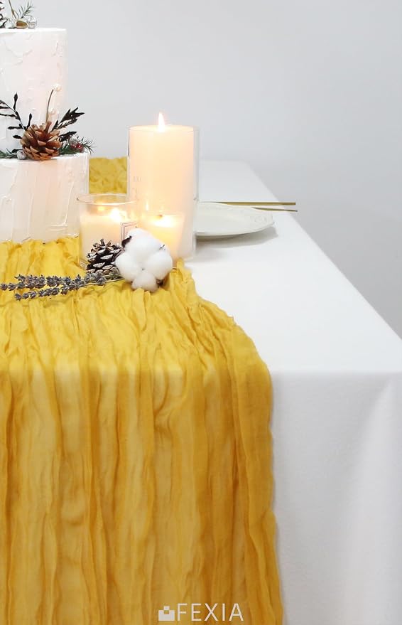 FEXIA 4 Pack Gold Table Runner 35x120 Inches - Image 7