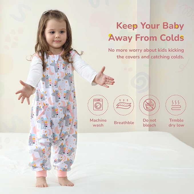 WONDAY Toddler Sleep Sack with Feet, 0.5 Tog Sleeping Sacks - Image 3