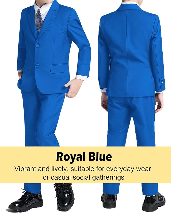 Boys’ Formal Suit 5 Piece Set, Toddler Tuxedos - Image 3