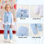 YOUNGER TREE Toddler Boy Clothes Suit Gentleman Wedding Outfits Baby Formal - Image 4