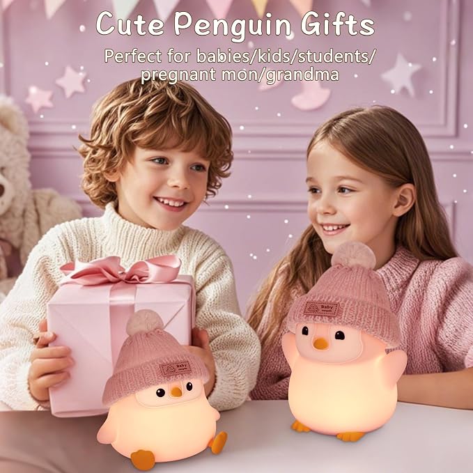 Penguin Night Light, Cute Pink Penguin Lamp - Image 6