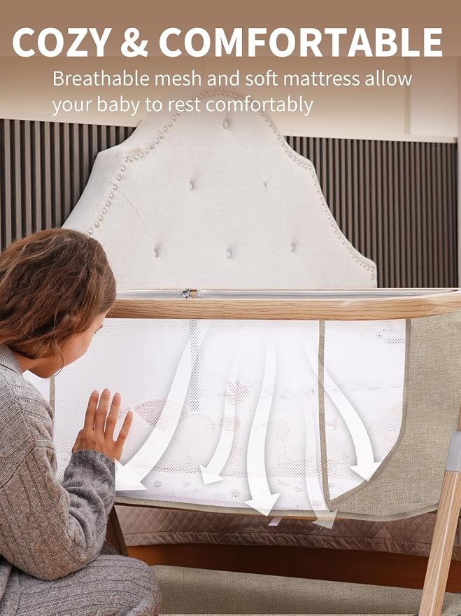 Baby Bassinet, Bassinet Bedside Sleeper - Image 4